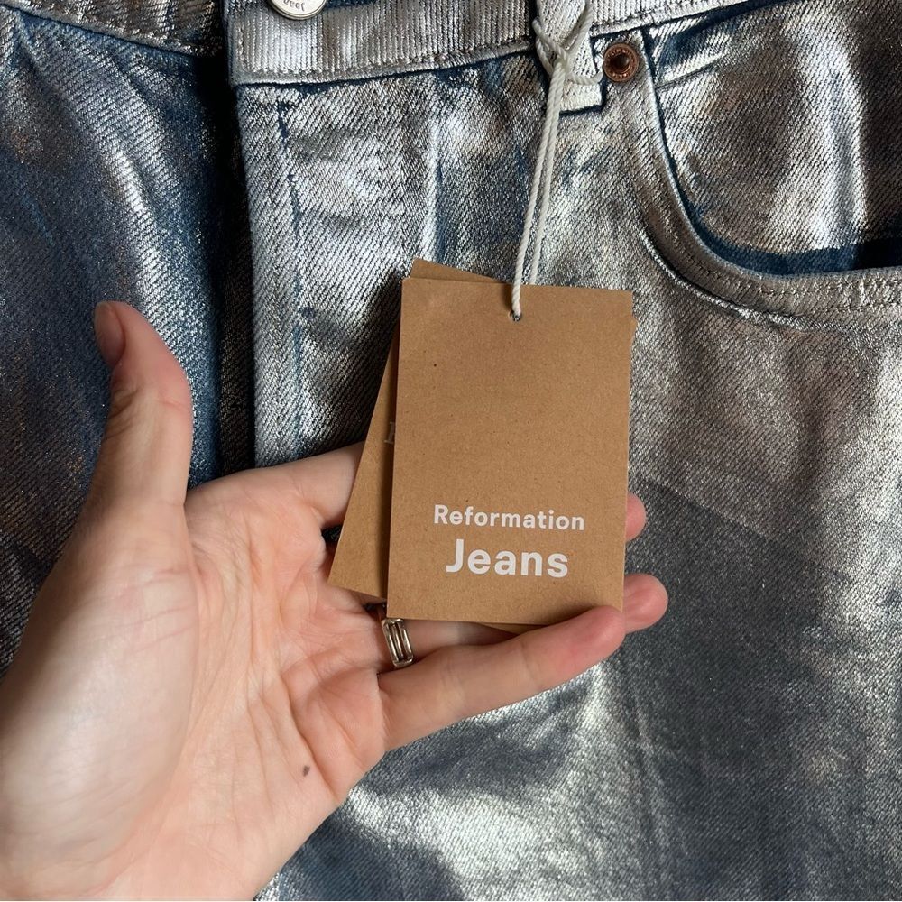 Reformation Silver Straight Leg Jeans - Picture 14 of 15